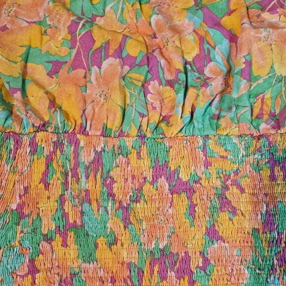 Lost + Wander Eternal Lights Mini Dress Womens Size Small Orange Floral Halter - Picture 4 of 9